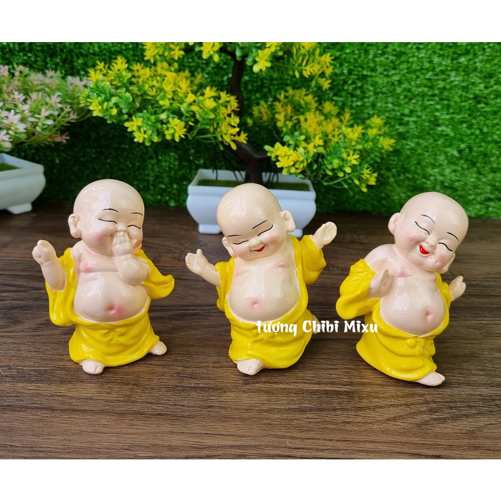 Tượng chú tiểu hoan hỉ 9cm bằng đất sét nung