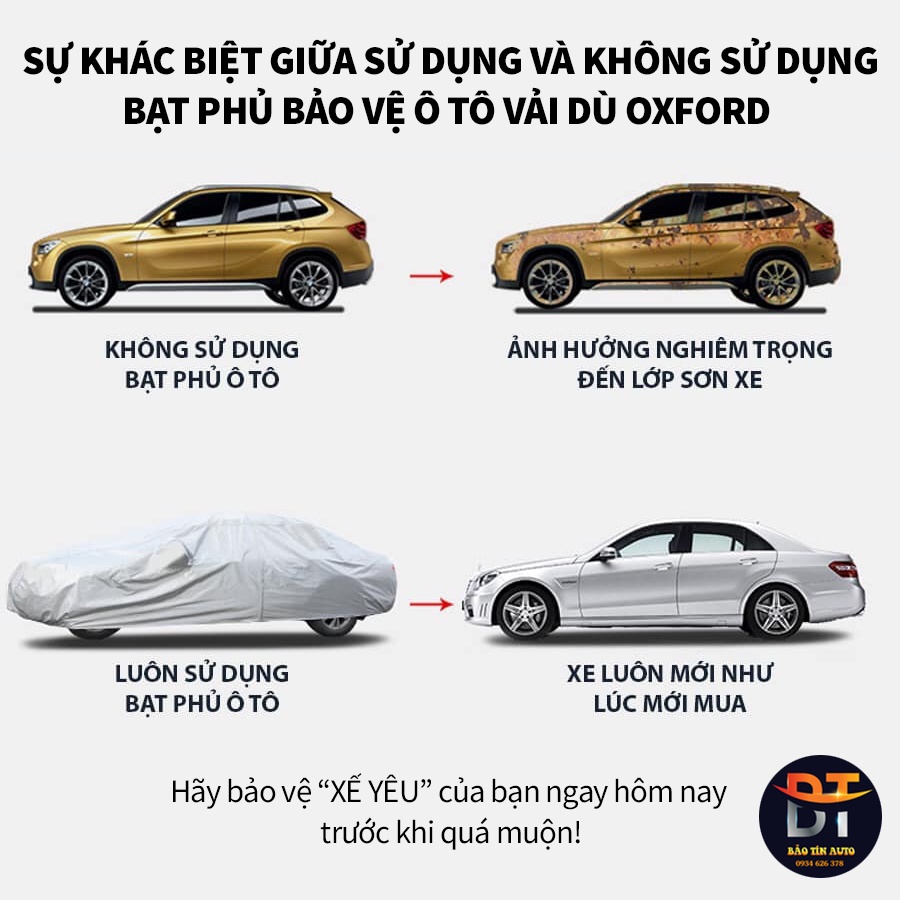 [LOẠI 1] Bạt che kín bảo vệ xe ô tô Kia Soluto tráng bạc 3 lớp vải dù Oxford , bạt phủ trùm bảo vệ xe ô tô, áo chùm oto