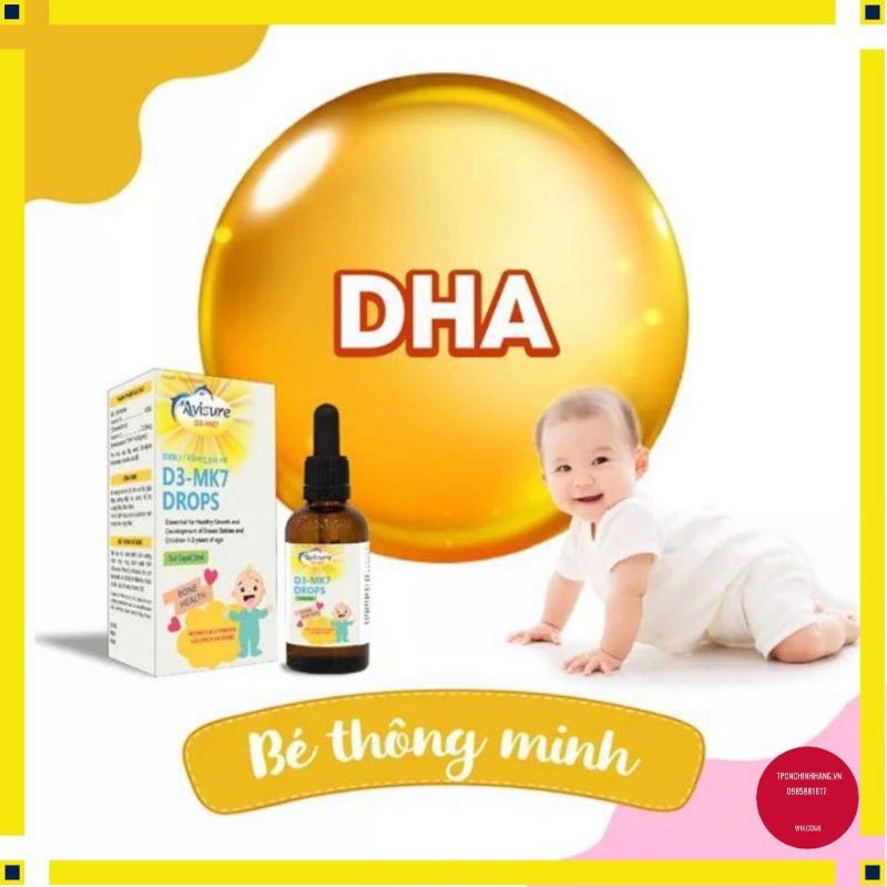 Avisure D3 MK7 drops - bổ sung vitamin K2 và D3 cho trẻ