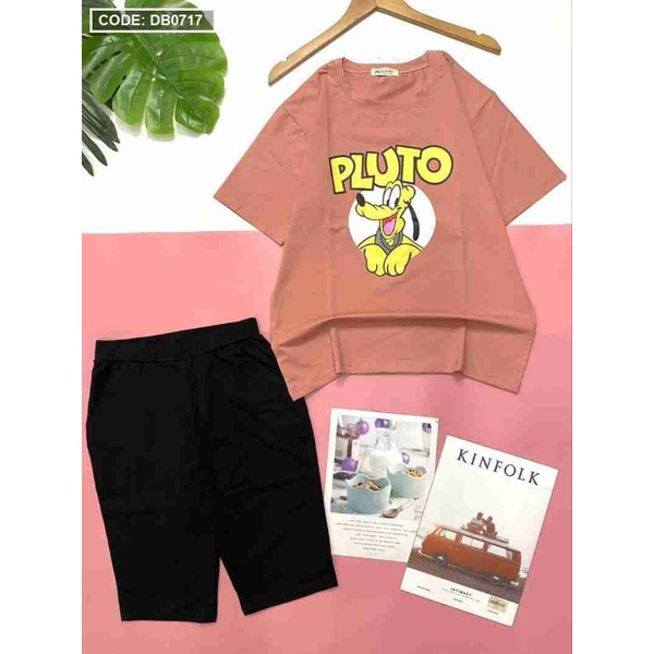 Bộ thun cotton thái dẻo mềm tay ngắn quần lửng hình chụp thật