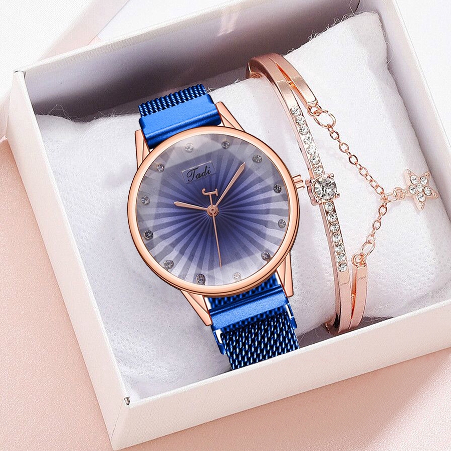 Đồng hồ đeo tay màu gradient phối khóa nam châm