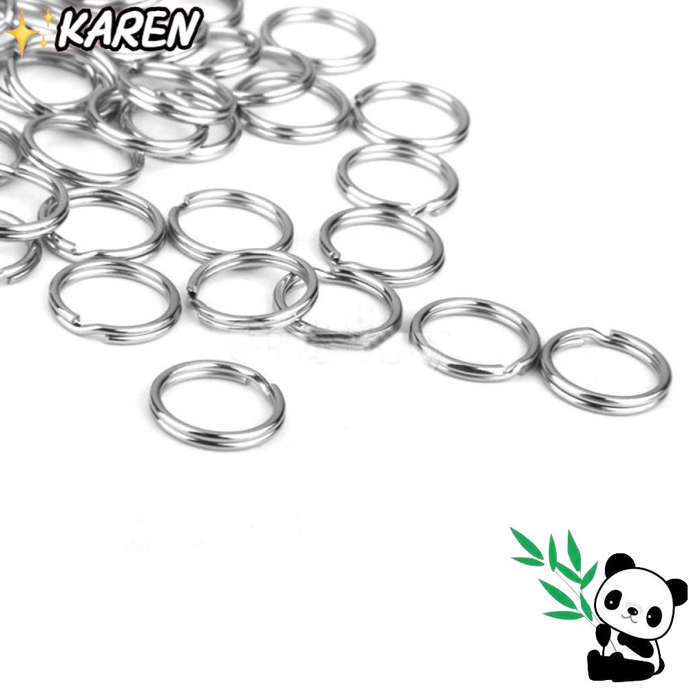 Set 50 Khoen Móc Chìa Khóa Bằng Thép Không Gỉ 15mm