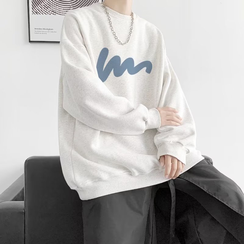 Áo Nỉ Cổ Tròn In Họa Tiết Hoạt Hình Phong Cách Hàn Quốc Thời Trang Cho Nam Cỡ Lớn M-5XL