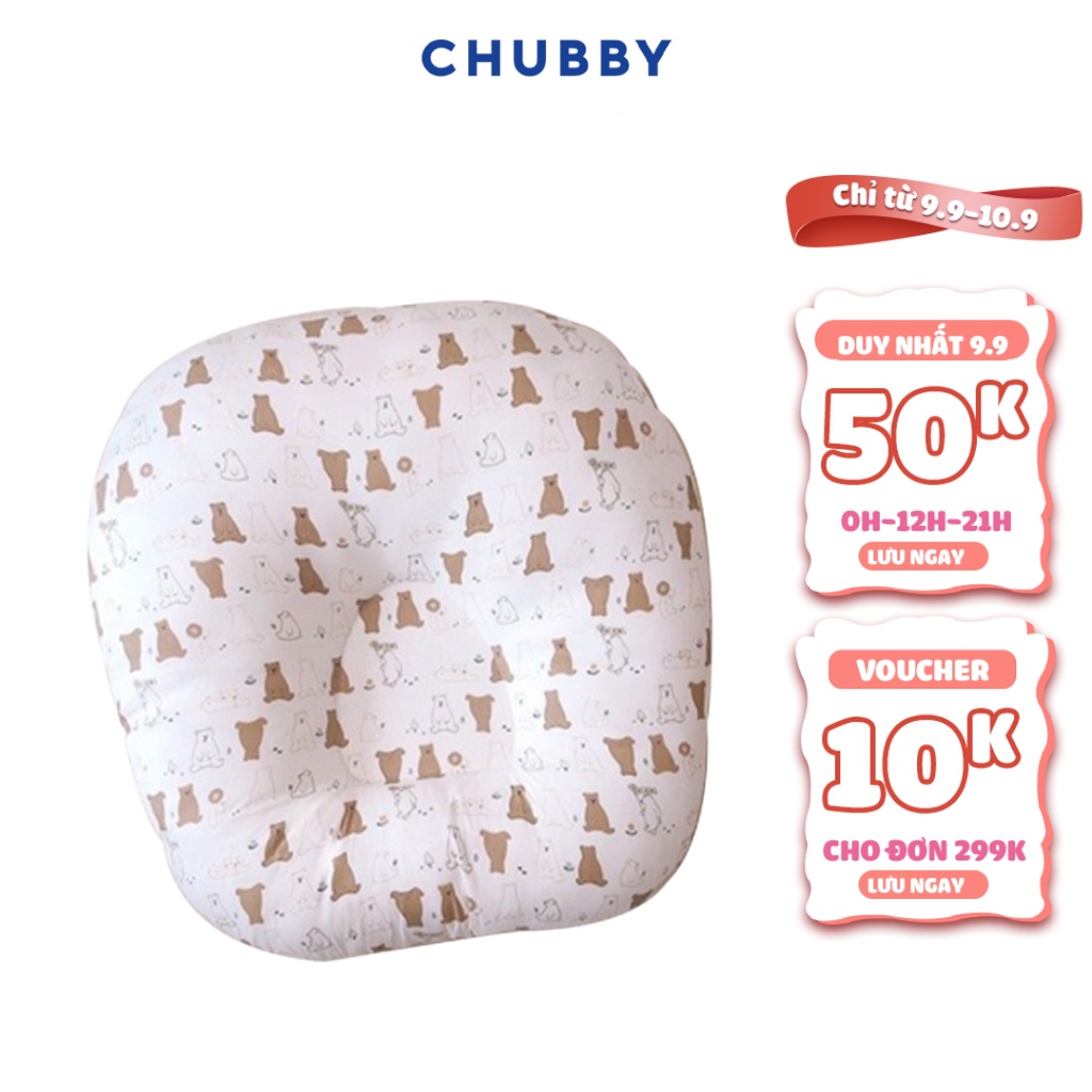 Gối Chống Trào Ngược 2 Mặt MOCHEE VIỆT NAM Chất Liệu Cotton Mềm Mại, Thoáng Khí, An Toàn Cho Bé