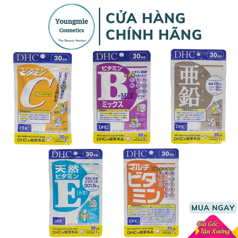 Viên Uống DHC Bổ Sung Vitamin Nhật Bản 30 ngày Vitamin C, B, E, Kẽm Zinc, Multi Date 2024, 2025