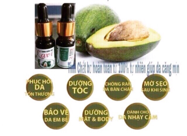 10 ml lọ tinh dầu bơ nguyên chất đăk lăk