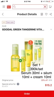 Set dưỡng trắng da vitamin C