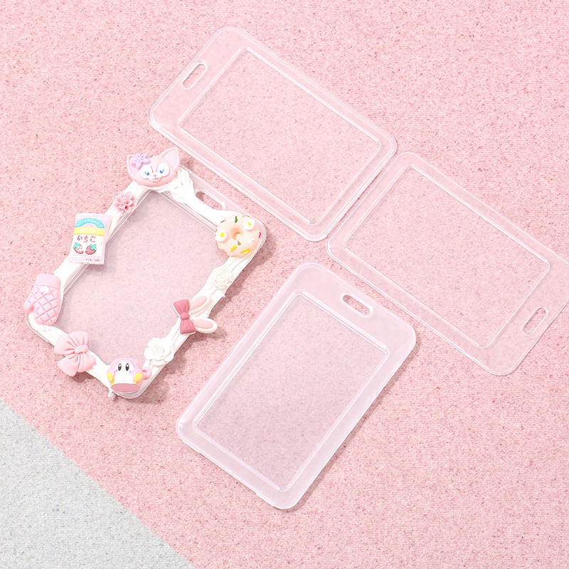 Set 10 Bao Đựng Thẻ ID / Thẻ ID Bằng Nhựa Trong Suốt Cho Học Sinh Giá Đỡ