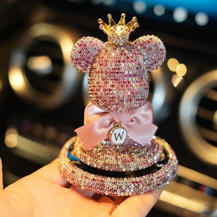 Sáp thơm hình gấu phi thuyền đính đá dễ thương và vương miện thuỷ tinh