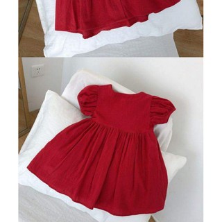 Váy đỏ vintage cho bé