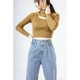 Áo len croptop hở ngực