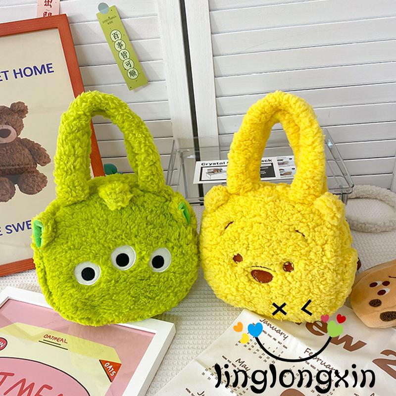 Túi Tote Phối Lông Xù Kiểu Hoạt Hình Sức Chứa Lớn Linglongxi2 Cho Nữ