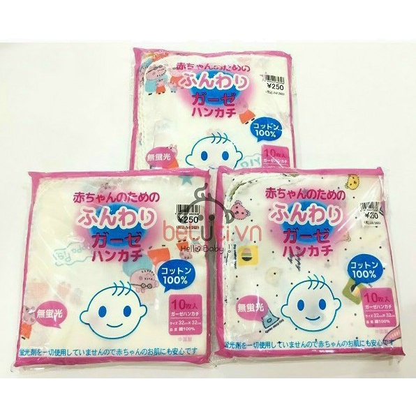 Set 10 Khăn sữa họa tiết xuất nhật bo viền cho bé yêu
