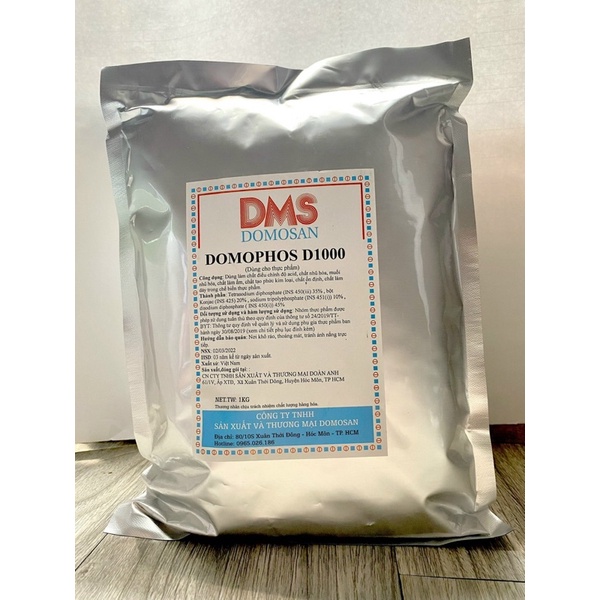 1Kg D1000 Phụ gia thực phẩm làm chả lụa, giò chả. Tạo giòn dai cho chả lụa,xúc xích..Thay thế hàn the