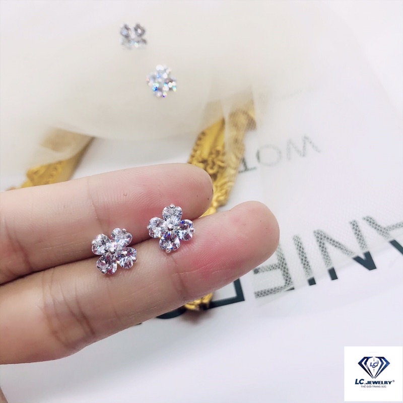 Khuyên Tai Nữ Bạc Hoa Đá Sáng Tinh Tế, Bông tai Bạc S925 Nhẹ Nhàng, Trẻ Trung, Xinh Xắn -Trang sức LCJ