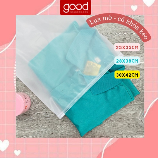 [giảm giá] 50 TÚI ZIP LỤA MỜ CÓ KHOÁ KÉO ĐỰNG QUẦN ÁO, MỸ PHẨM LOẠI 1 CÓ SẴN NHIỀU KÍCH THƯỚC