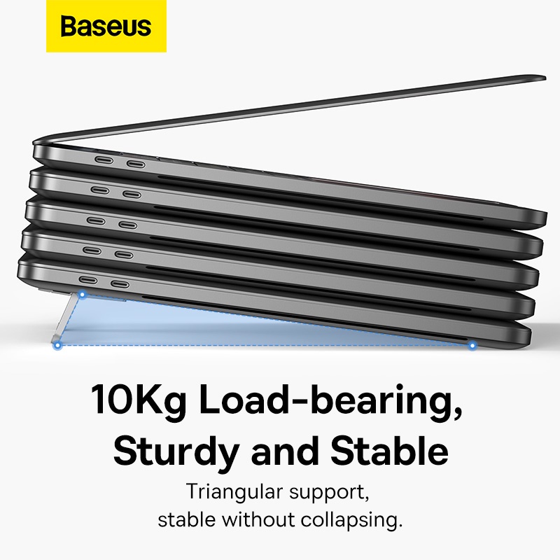 Giá đỡ laptop Baseus slim đế kê tản nhiệt macbook chất liệu hợp kim nhôm tuỳ chỉnh 2 mức độ chiều cao