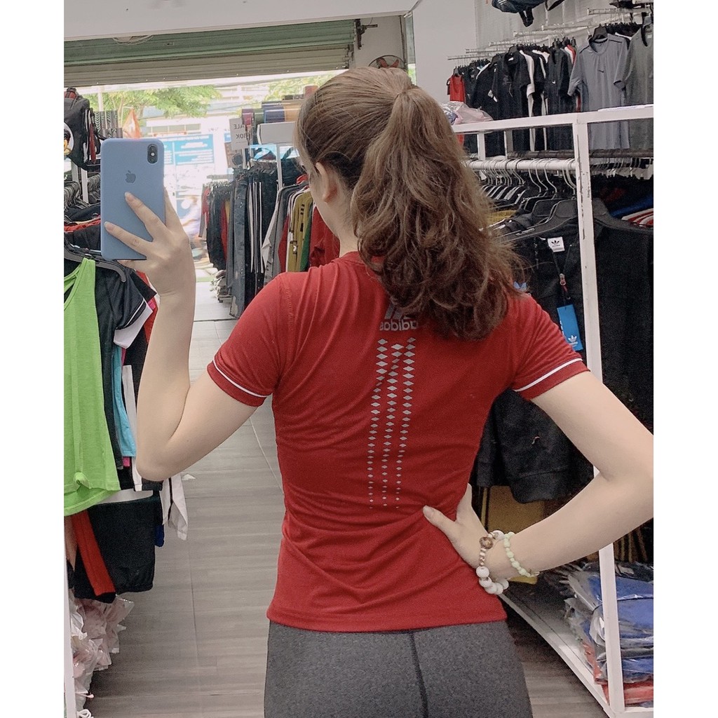 Áo thun nữ tập gym yoga phối viền tay siêu xinh AC120