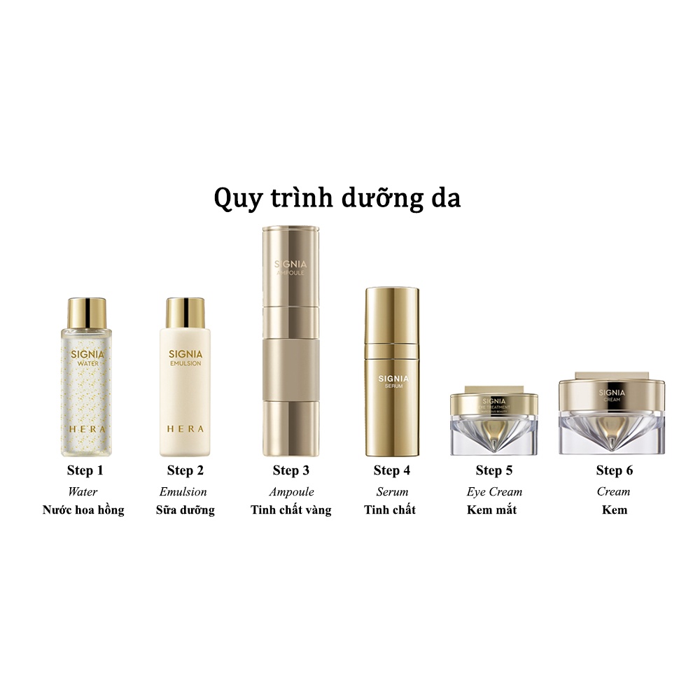 [Có Bill] Set Hera Vàng Signia Deluxe Kit 6 item - Bộ sản phẩm tái tạo da Hera vàng 24k; Hera Signia