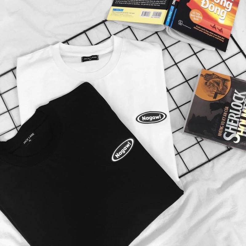 [Rẻ vô địch] Áo thun cotton tay lỡ dáng rộng unisex - Logo ngực