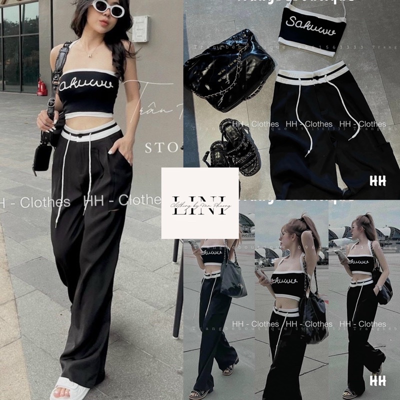SET THỂ THAO ÁO QUÂY CHỮ MIX QUẦN XUÔNG NĂNG ĐỘNG