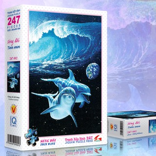 Tranh xếp hình jigsaw puzzle giải tỏa stress tia sáng 247 mảnh - cá heo - msp: 247-002