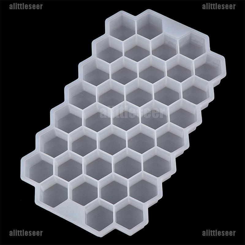 Khuôn Silicone Làm Đá 37 Ô Hình Tổ Ong Độc Đáo