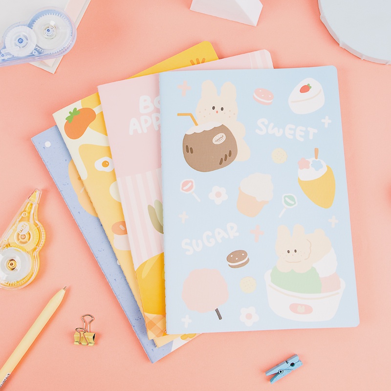 Vở may gáy B5/80 trang Guangbo - hình bạn thỏ và cà rốt vui đùa siêu dễ thương 60183-23