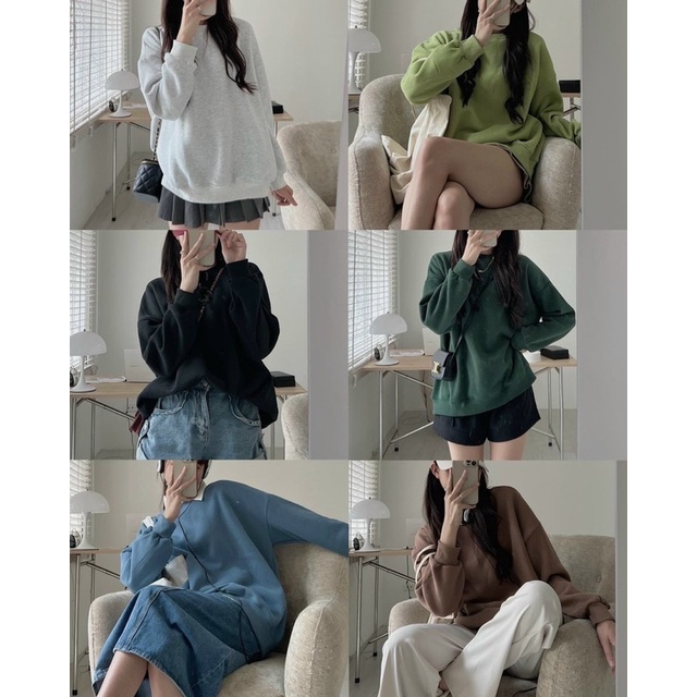 ÁO NỈ BÔNG TRƠN 6 MÀU