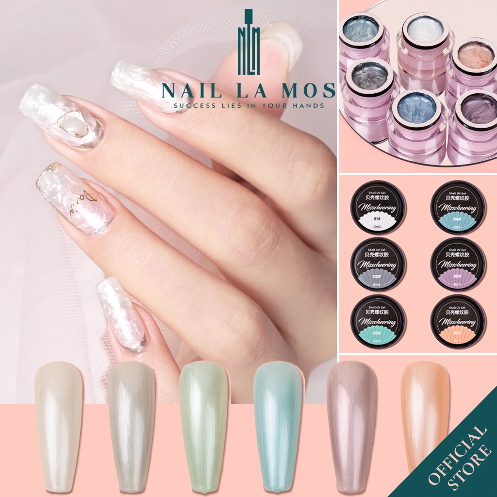 Gel ngọc trai Misscheering chính hãng tạo vân loang tự nhiên, màu sang chảnh (lẻ 1 hũ)