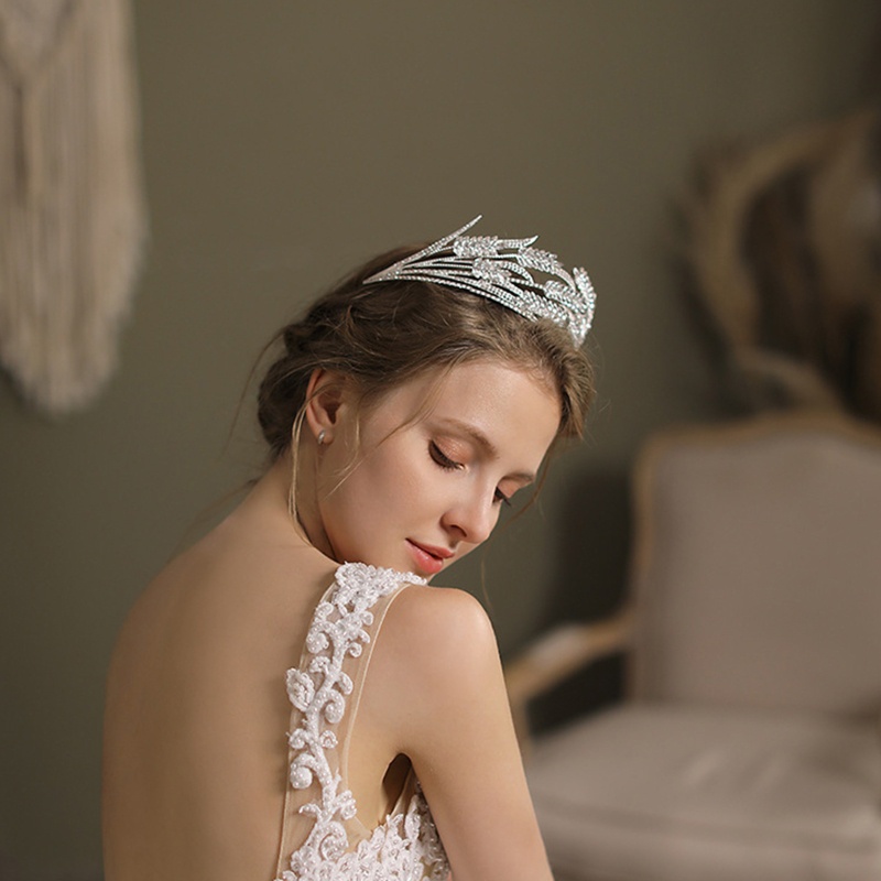 Cài Tóc Hình Vương Miện Công Chúa Đính Đá Pha Lê Phong Cách Vintage