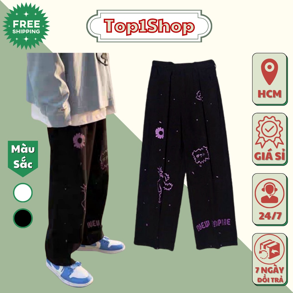 [FORM ĐẸP] QUẦN DÀI NỈ TRƠN SWEATPANTS UNISEX FORM RỘNG TOP1SHOP