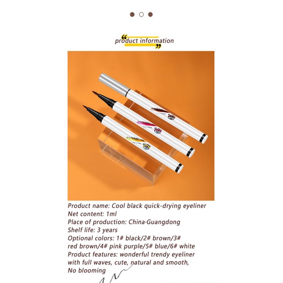 [Hàng mới về] Bút kẻ mắt dạng lỏng WATERBELINE lâu trôi chống thấm nước không nhòe dành cho người mới bắt đầu