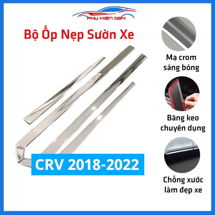 Bộ ốp nẹp sườn CRV 2018-2019-2020-2021-2022 mạ crom trang trí làm đẹp xe