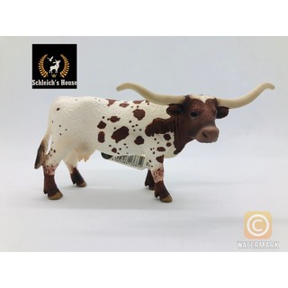 Mô hình động vật , đồ chơi con vật Schleich chính hãng Bò Texas longhorn sừng dài 13685 - Schleich House