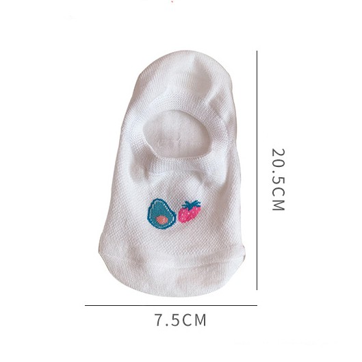Tất Vớ Thuyền Chống Trượt, Tụt Gót Hình Hoa Quả Trái Cây Hoạt Hình Mặt Cười Cute Cartoon Socks