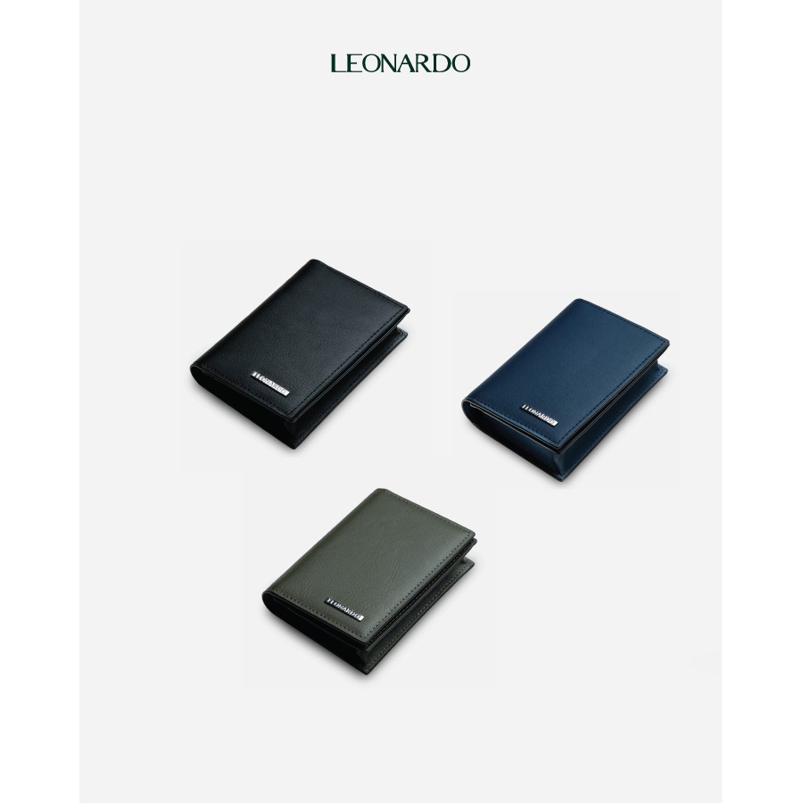 Ví da nam card holder Henry thương hiệu Leonardo