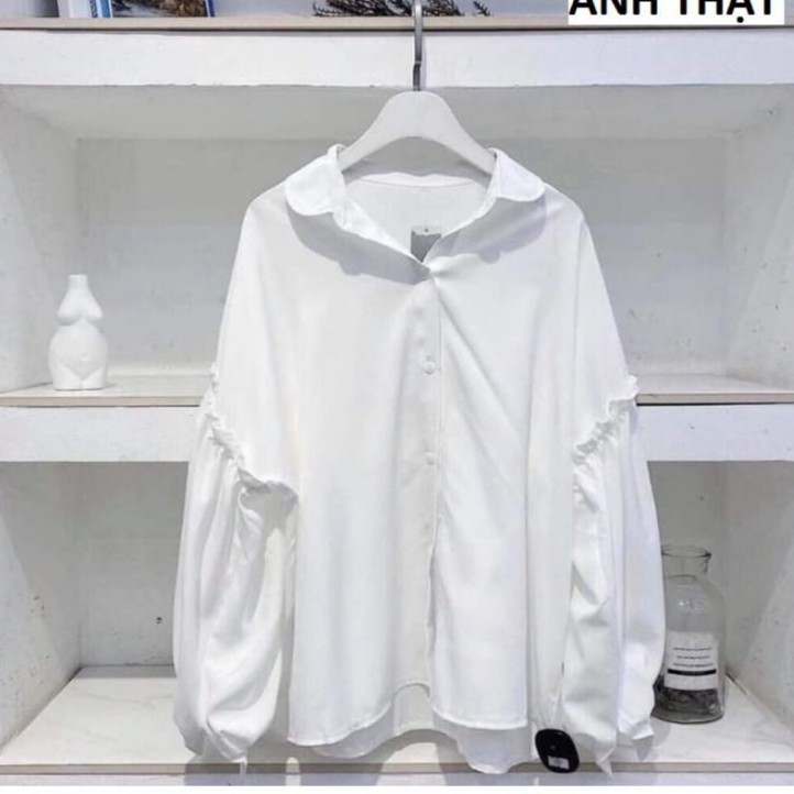 Áo sơ mi tay phồng form rộng y hình mẫu mặc(Ảnh thật 100%) | BigBuy360 - bigbuy360.vn