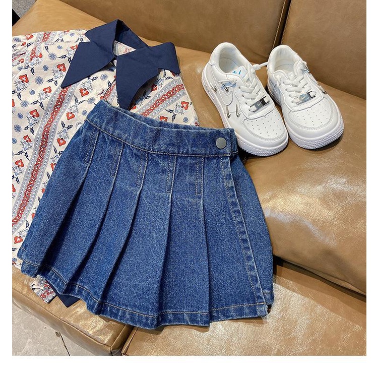 [Hàng Mới Về] Chân Váy Ngắn Xếp Ly Giả Hai Mảnh Đơn Giản Phong Cách Hàn Quốc Dành Cho Bé Gái