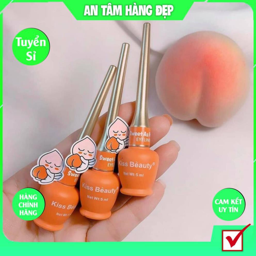 Bút Kẻ Mắt Nước Trái Đào Kiss Beauty Peach Eyeliner Siêu Dễ Kẻ, Bền Màu, Không Thấm Nước