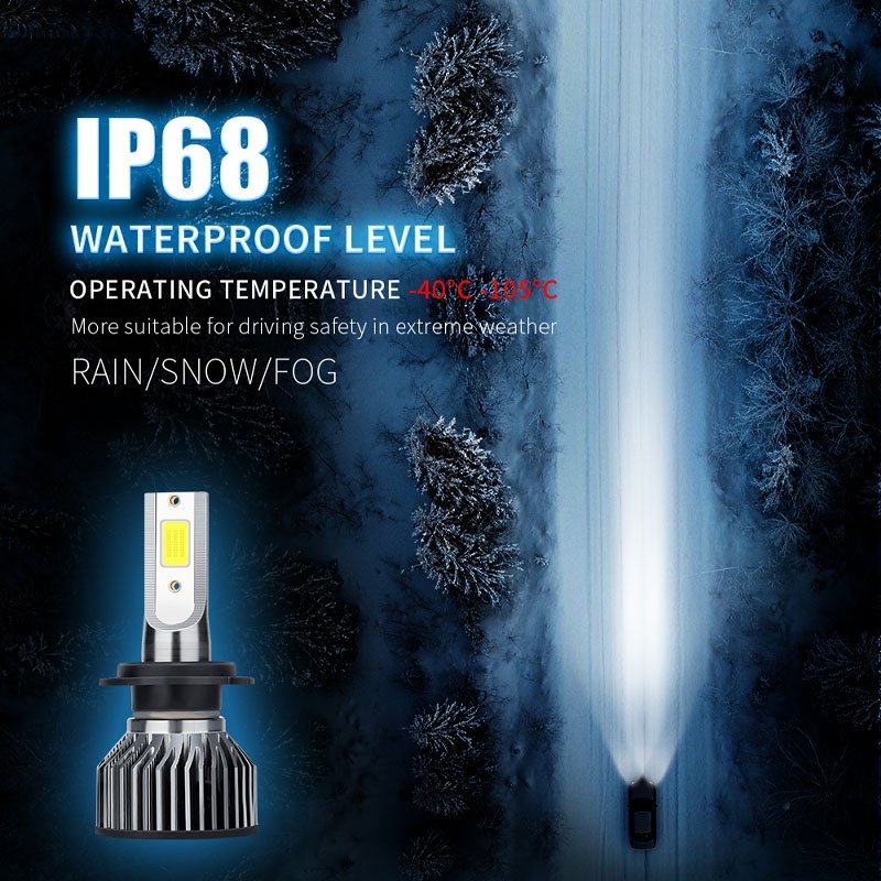 Đèn pha LED H4 LED H7 48W LYMOYO ánh sáng trắng 6000K COB H1 H3 H11 9012 9005 9006 mini cho xe hơi