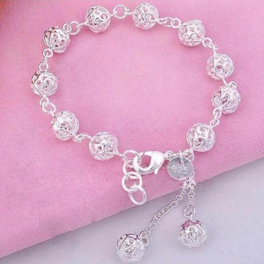 Lắc Tay Bạc Nữ Bí Ngô Chất Liệu Bạc Xi Ý Cao Cấp