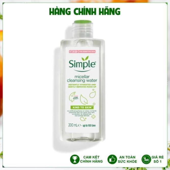 Nước tẩy trang Simple Kind to Skin Micellar Cleansing Waterm, nước tẩy trang hàn quốc, nước tẩy trang bán chạy nhất