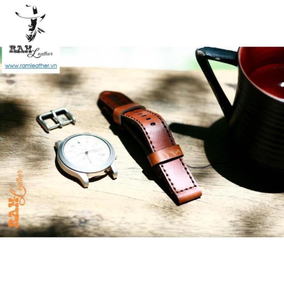 Tổng hợp dây đồng hồ da bò 18 chuyên dùng cho seiko 5 quân đội (37mm) và Orient SK . *