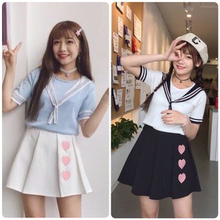 Chân Váy Tennis Trái Tim Trẻ Trung Năng Động EVA CV 10005