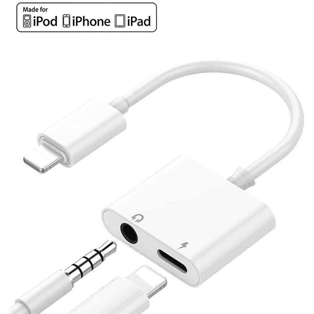 CÁP CHUYỂN ĐỔI ĐẦU RA 2 ĐẦU LIGHTNING VỪA NGHE NHẠC VỪA SẠC ĐIỆN THOẠI CHO IPHONE