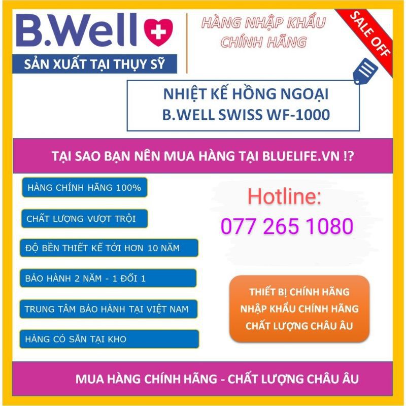 Hàng Thụy Sỹ- Nhiệt kế hồng ngoại B.WELL SWISS WF-1000