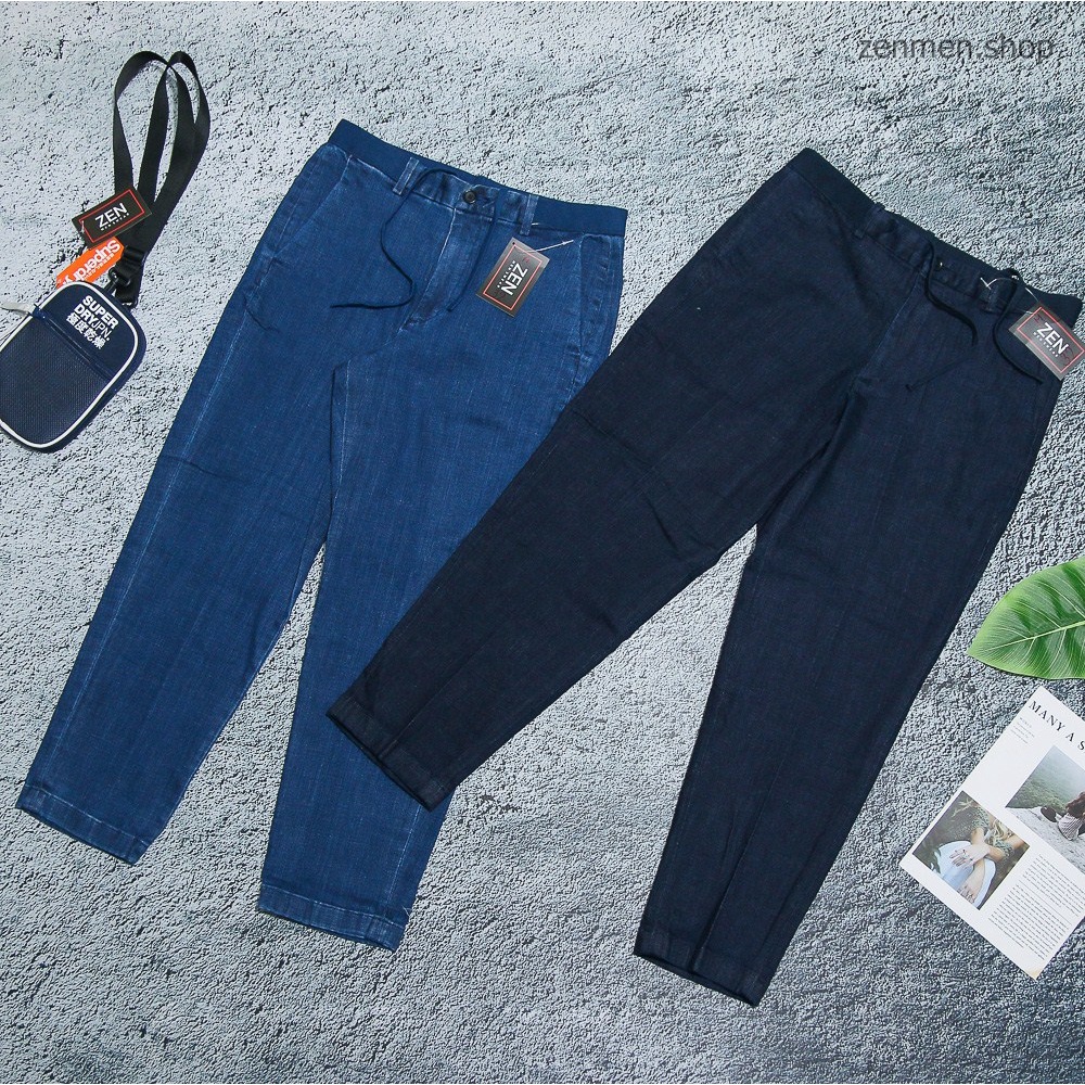 Quần Jean Nam Uniqlo Dáng Baggy Lưng Thun Xuất Dư Xịn