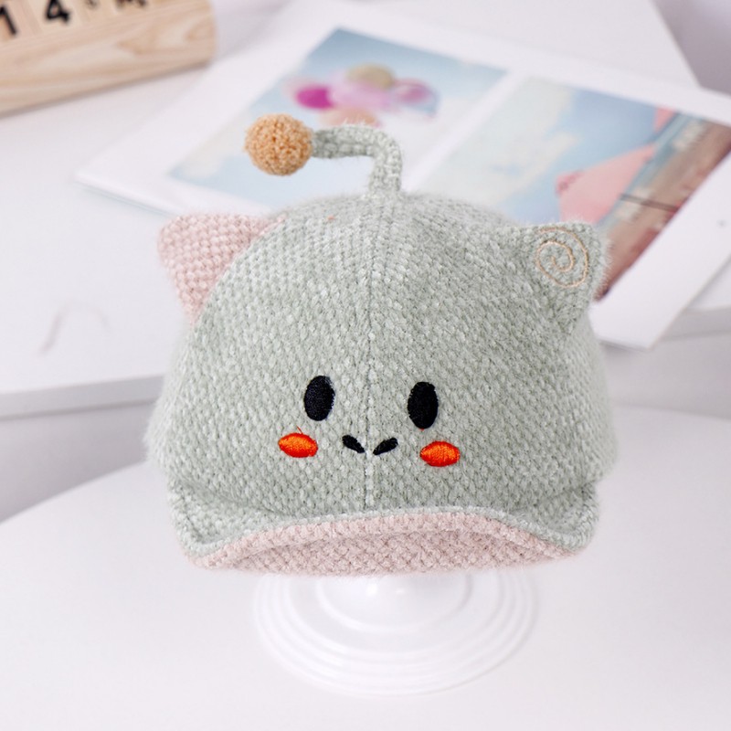 Mũ Trùm Đầu Giữ Ấm Phối Tai Mèo Đáng Yêu Cho Bé