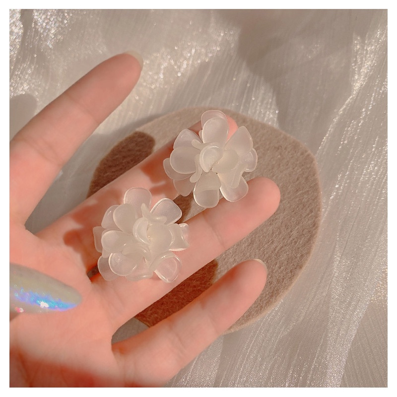 Khuyên tai acrylic hình hoa phong cách hàn quốc đơn giản cho nữ